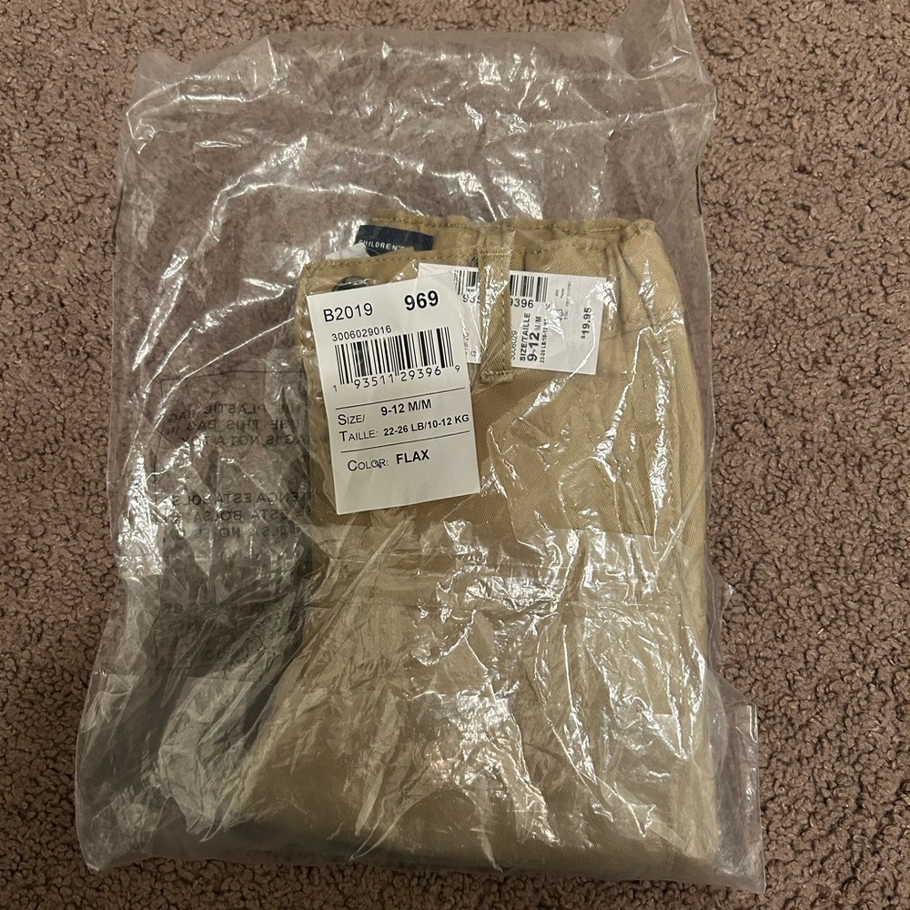 The Children's Place Flax 9-12 Mos Pants NWT In Bag Never Worn